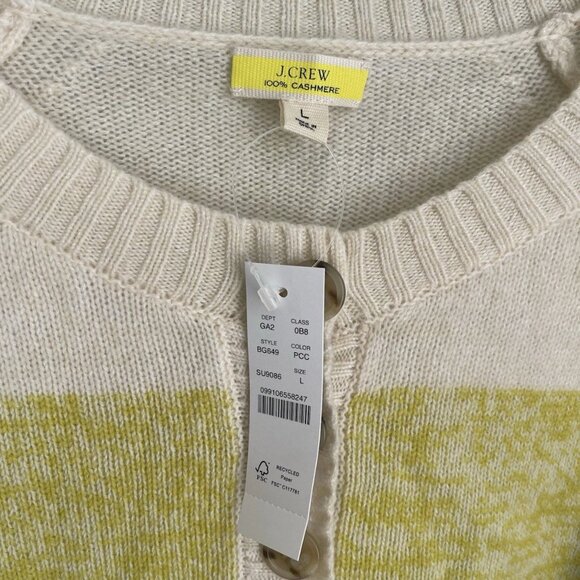 J Crew Cashmere Marled Sweater in Stripe BG469 NWT - Picture 2 of 7